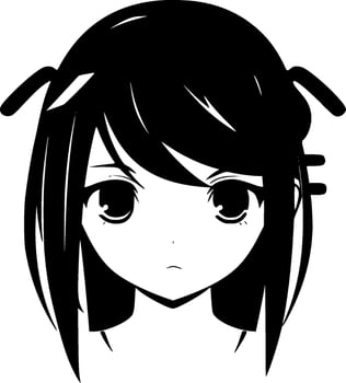 Anime, Minimalist and Simple Silhouette - Vector illustration