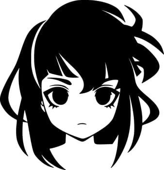 Anime - Minimalist and Flat Logo - Vector illustration