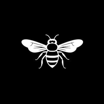 Bee, Black and White Vector illustration