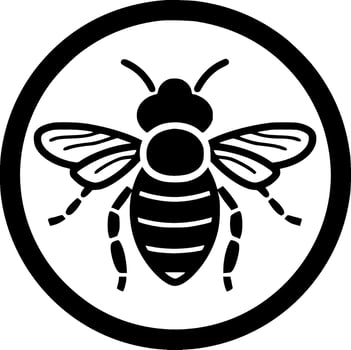 Bees - Black and White Isolated Icon - Vector illustration