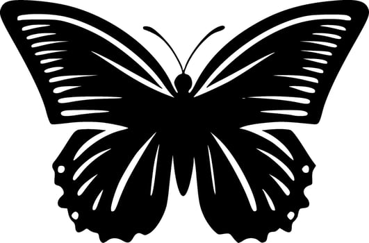 Butterfly, Black and White Vector illustration