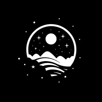 Celestial - Black and White Isolated Icon - Vector illustration