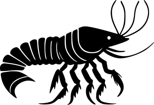 Crawfish - Black and White Isolated Icon - Vector illustration