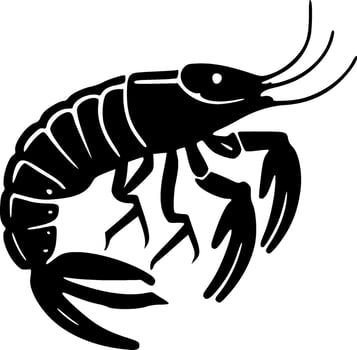 Crawfish, Black and White Vector illustration