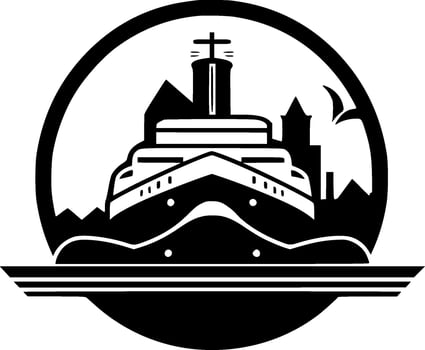 Cruise, Black and White Vector illustration