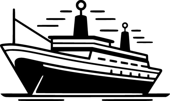 Cruise, Black and White Vector illustration