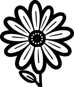 Daisy - Black and White Isolated Icon - Vector illustration
