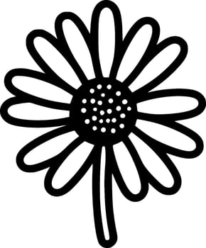 Daisy - Black and White Isolated Icon - Vector illustration