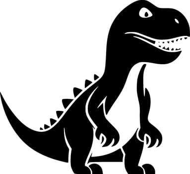 Dinosaur - Black and White Isolated Icon - Vector illustration