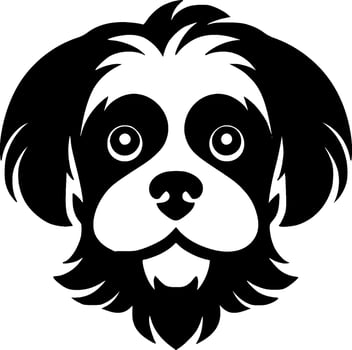 Dog - Black and White Isolated Icon - Vector illustration