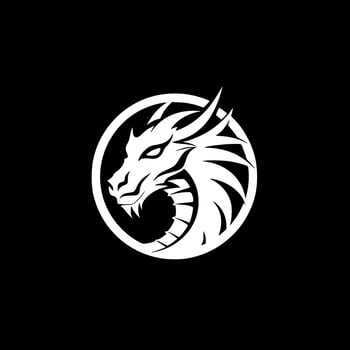 Dragon, Minimalist and Simple Silhouette - Vector illustration