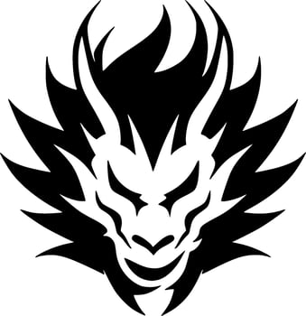 Dragon - Black and White Isolated Icon - Vector illustration