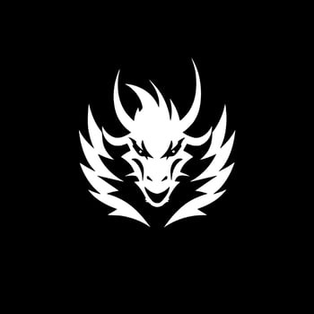 Dragon, Minimalist and Simple Silhouette - Vector illustration