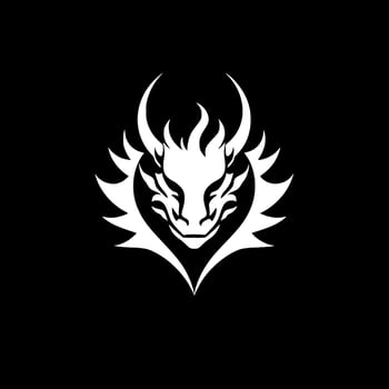 Dragon - Black and White Isolated Icon - Vector illustration