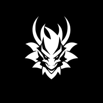 Dragon, Black and White Vector illustration