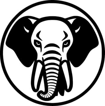 Elephant, Minimalist and Simple Silhouette - Vector illustration