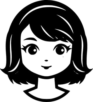Girl, Minimalist and Simple Silhouette - Vector illustration