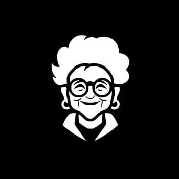 Grandma - Black and White Isolated Icon - Vector illustration