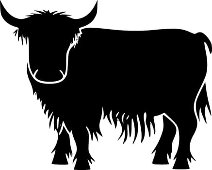 Highland Cow - Minimalist and Flat Logo - Vector illustration
