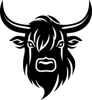 Highland Cow - Minimalist and Flat Logo - Vector illustration