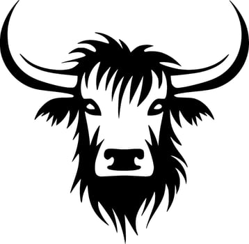 Highland Cow - Minimalist and Flat Logo - Vector illustration