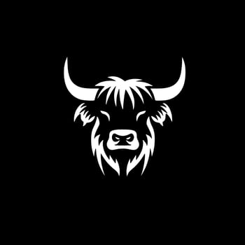 Highland Cow, Minimalist and Simple Silhouette - Vector illustration