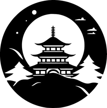 Japan - Black and White Isolated Icon - Vector illustration