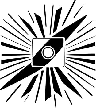 Laser, Black and White Vector illustration