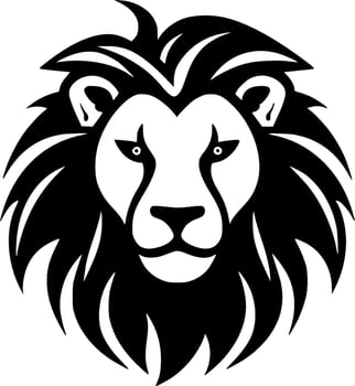 Lion, Black and White Vector illustration