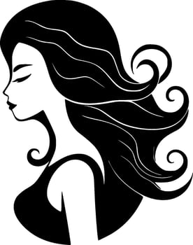 Mermaid, Black and White Vector illustration