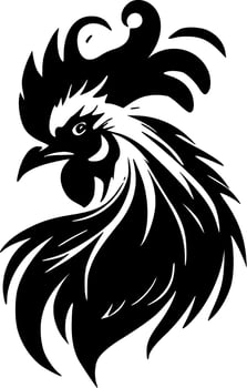 Rooster, Minimalist and Simple Silhouette - Vector illustration