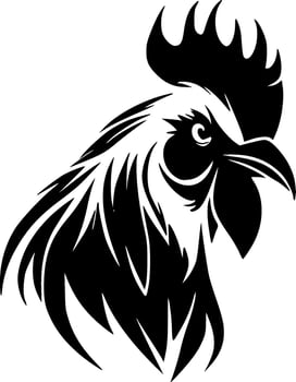 Rooster, Minimalist and Simple Silhouette - Vector illustration