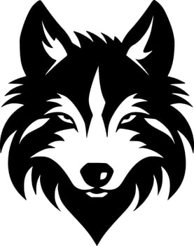 Wolf - Black and White Isolated Icon - Vector illustration