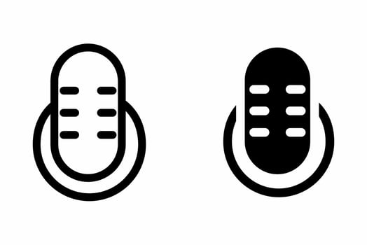Microphone icon audio pictogram in modern flat and outline style. vector