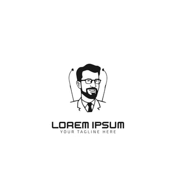 Silhouette doctor man medical healthcare person logo icon vector