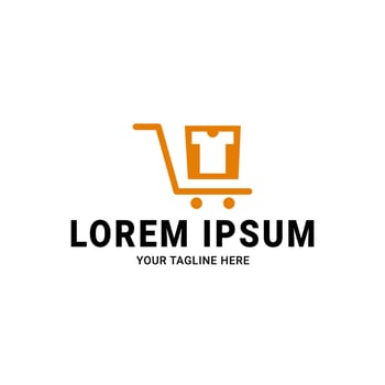 Minimalist shop basket logo design vector