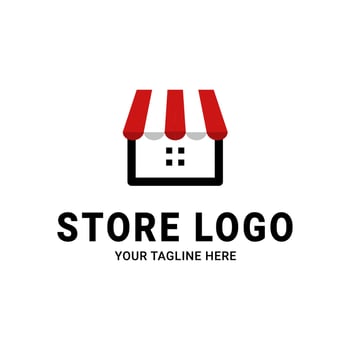 Minimalist shop logo design vector