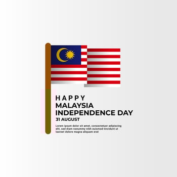 Malaysia independence day greeting design vector