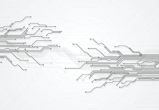 Abstract background with technology circuit board texture. Electronic motherboard illustration. Communication and engineering concept. Vector illustration