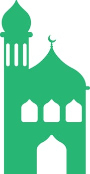 Mosque with minaret on white background. vector