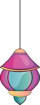 Hanging lantern on white background. vector