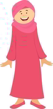 Character of a muslim woman. vector