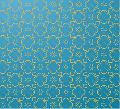 Floral abstract design pattern on blue color background. vector