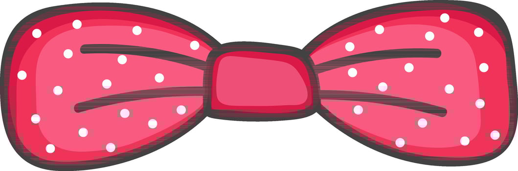Flat illustration of pink bow tie. vector