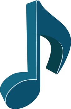 Illustration of 3D music note. vector