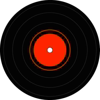 Vinyl record in red and black colors. vector