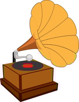 Illustration of gramophone. vector