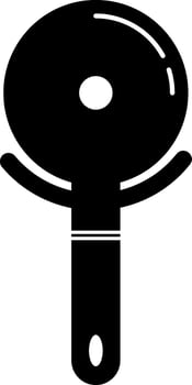 Glyph icon of a pizza cutter. vector
