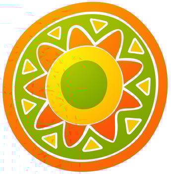 Shiny colourful flower design of rangoli. vector
