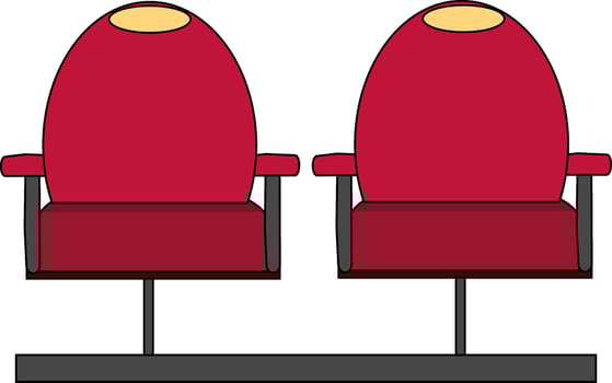 Flat illustration of theater seat. vector